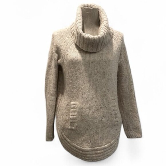 Cynthia Rowley Heathered Grey Cowl Neck Wool Sweater Size Medium Cozy Knit - Picture 4 of 13